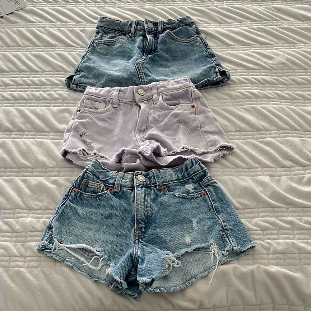 Zara Vibrant Blue and Purple High-Waisted Shorts